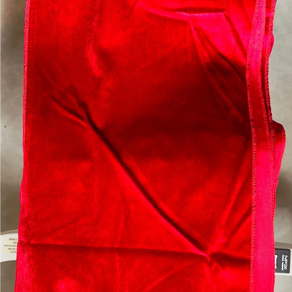 Vibrant Red Velvet Table Runner